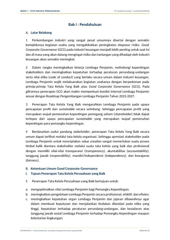 Paket Pedoman Lembaga Penjamin – Buku I: Pedoman Tata Kelola Perusahaan — pratinjau 3