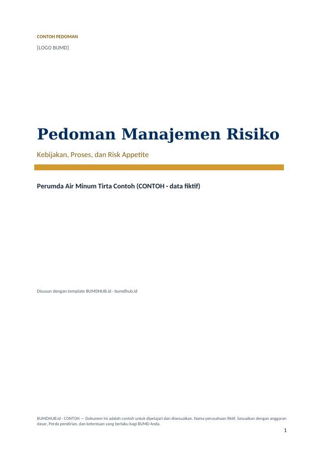 Contoh Pedoman Manajemen Risiko — pratinjau 1