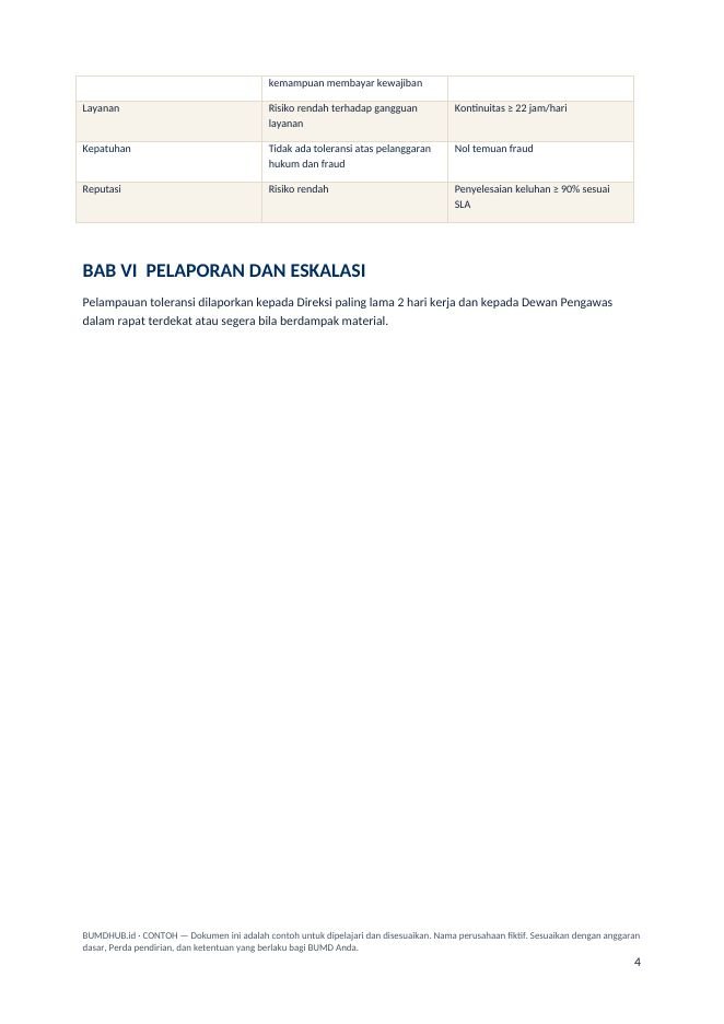 Contoh Pedoman Manajemen Risiko — pratinjau 4